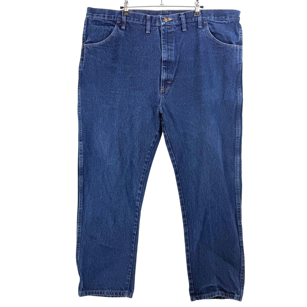 Rustler Mens Jeans 44x30 Dark Wash Straight Leg Cotton Denim‎ Pants
